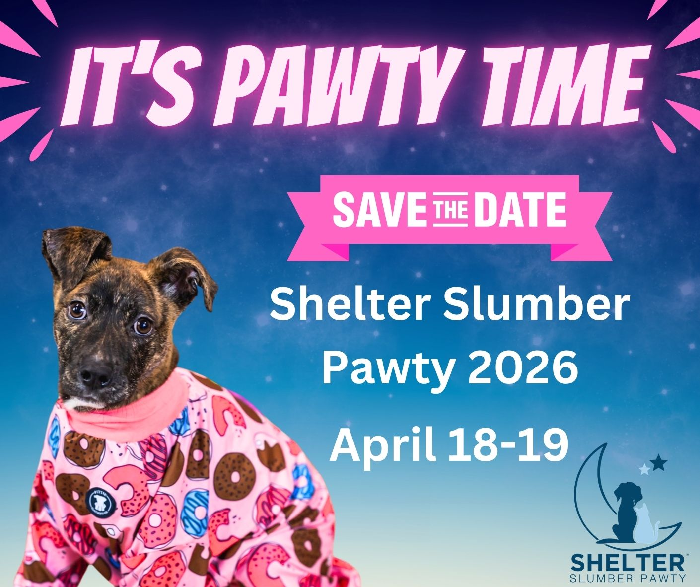 slumber party banner Saturday evening